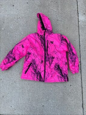 Women's Hot Pink Hooded Puffer Jacket